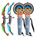 Kids LED light-up bow and arrow archery set - Twin pack blue and green