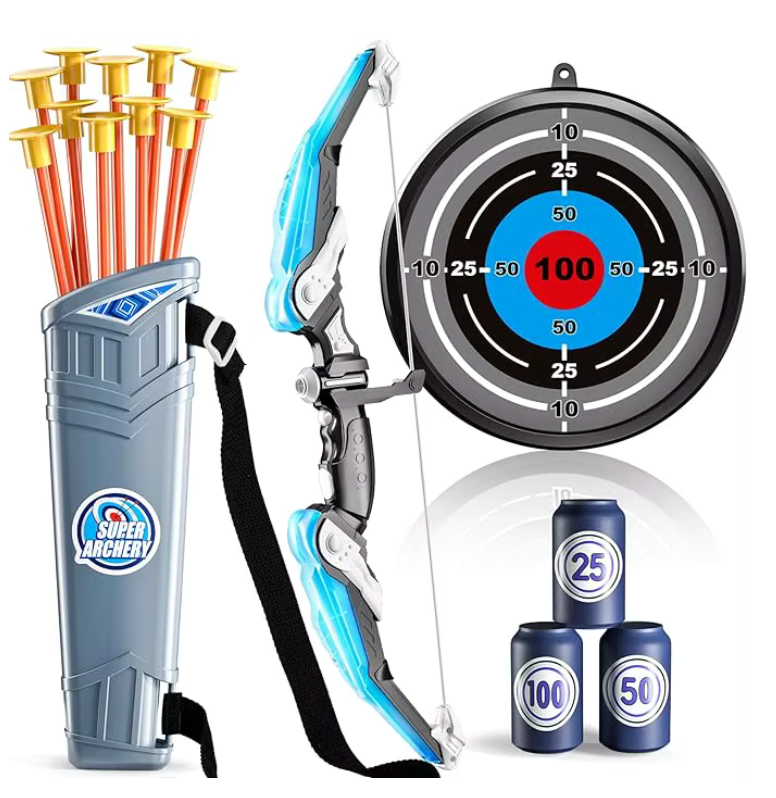 Kids LED light-up bow and arrow archery set - Blue single set