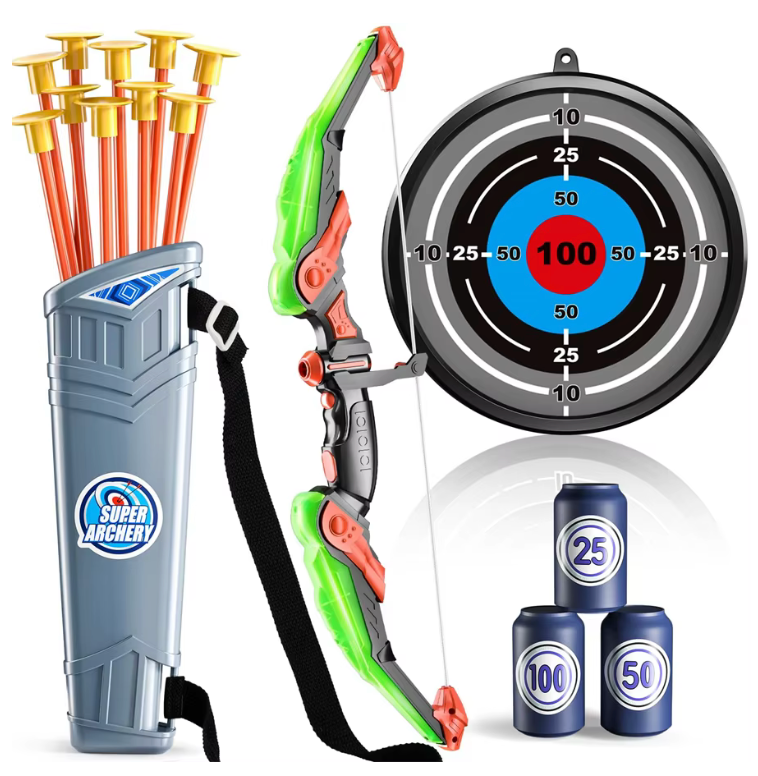 Kids LED light-up bow and arrow archery set - Green single set