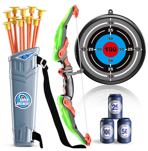 Kids LED light-up bow and arrow archery set - Green single set