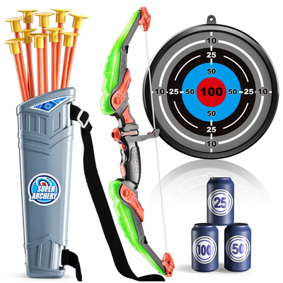Kids LED light-up bow and arrow archery set - Green single set